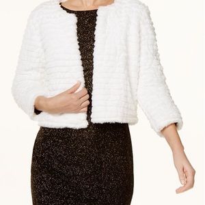 Calvin Klein white Faux-Fur Cardigan 1x NEW